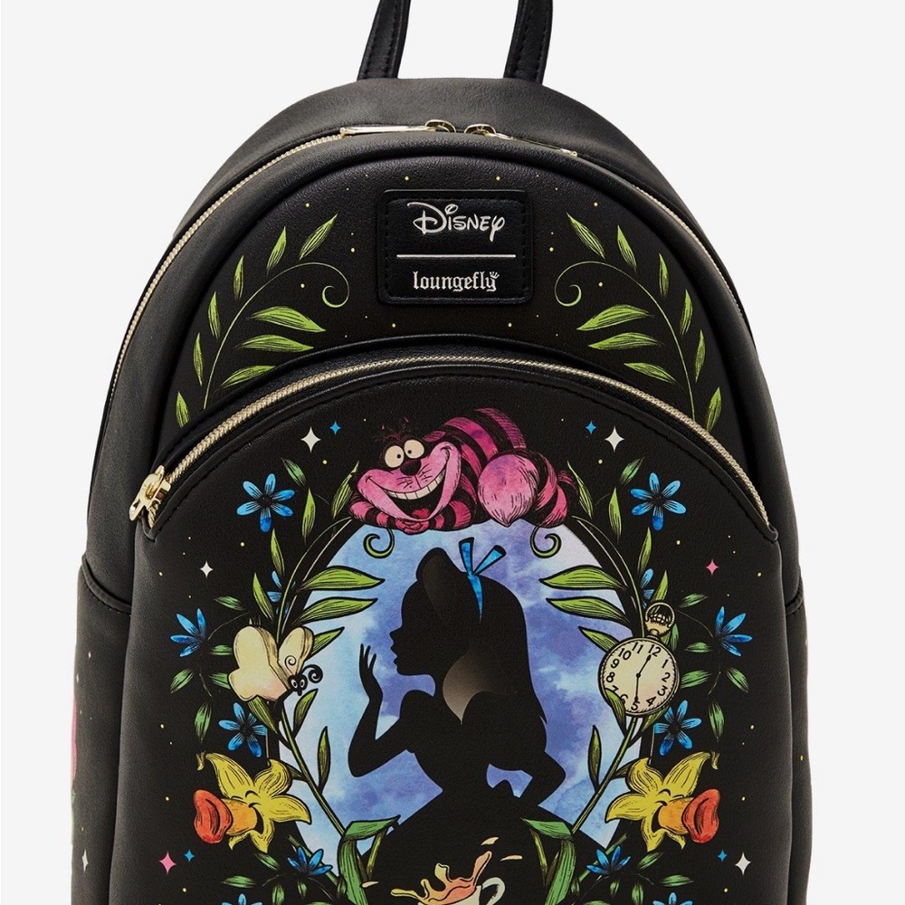 NWT Loungefly Alice in Wonderland Black Mini Backpack